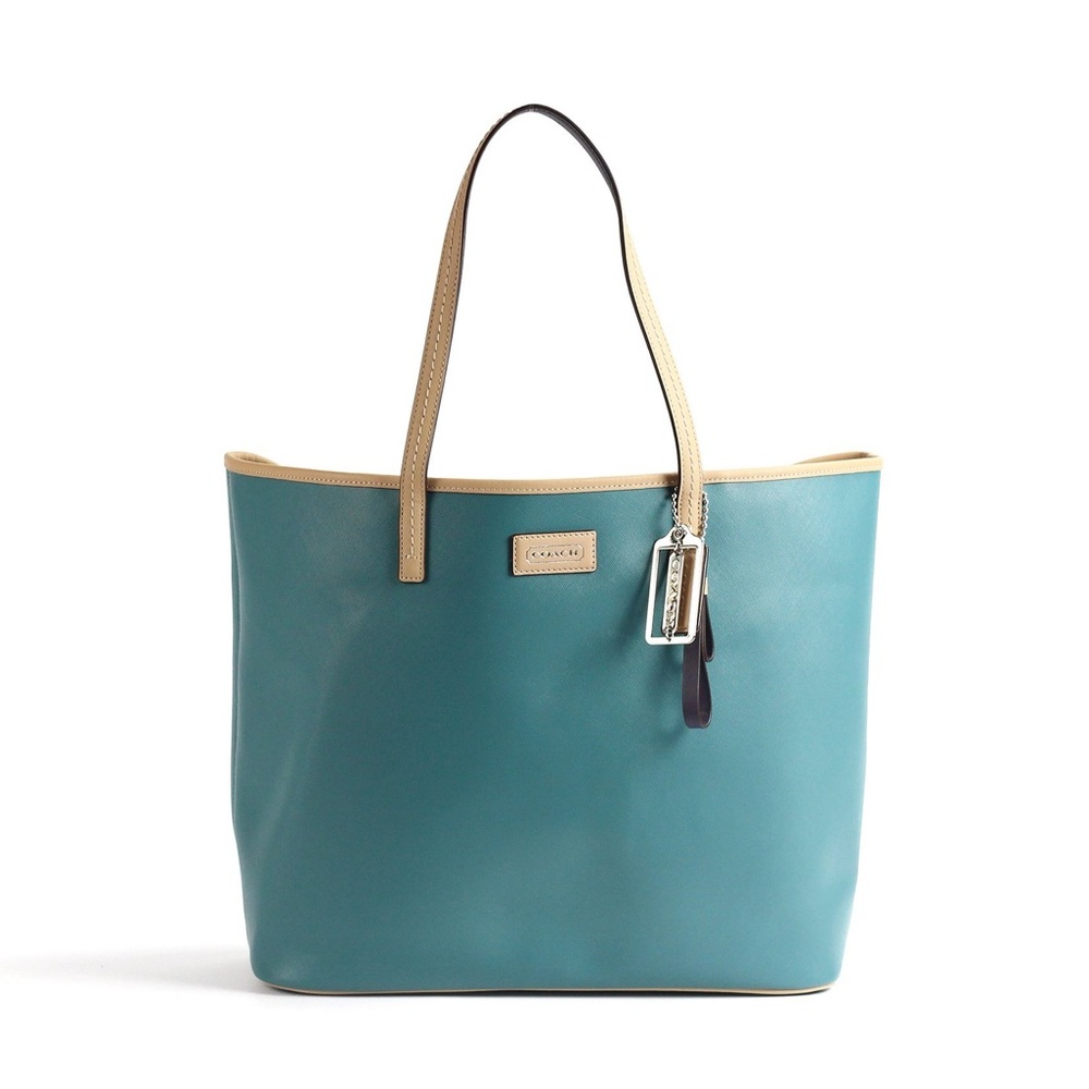Coach 24341 Park Metro Blue /Tan Tote Bag medium